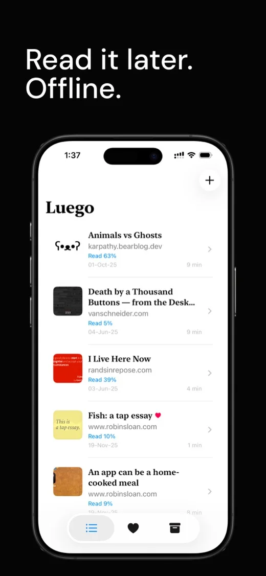 Luego reading list view